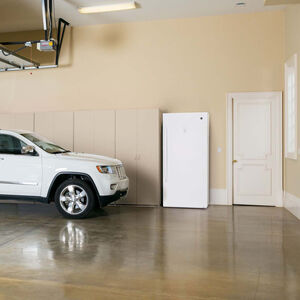 GE 28 in. 14.1 cu. ft. Garage-Ready Upright Freezer with Adjustable Shelves - White, , hires