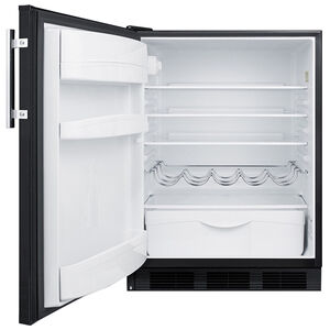 Summit 24 in. 5.8 cu. ft. Left-Hinged Undercounter Refrigerator - Black, , hires
