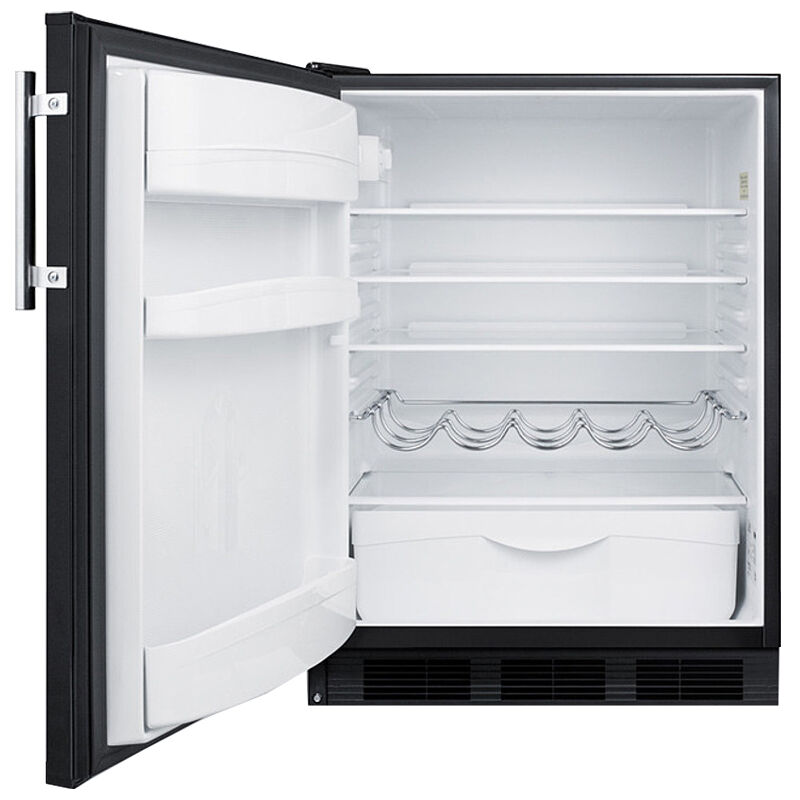 Summit 24 in. 5.8 cu. ft. Left-Hinged Undercounter Refrigerator - Black, , hires