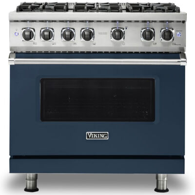 Viking 5 Series 36 in. 5.1 cu. ft. Standard Convection Gas Range with 6 Sealed Burners - Slate Blue | VGR5366BSB