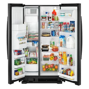 Amana 36 in. 24.6 cu. ft. Side by Side Refrigerator with Ice & Water Dispenser - Black, Black, hires