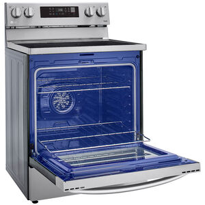 LG 30 in. 6.3 cu. ft. Smart Air Fry Standard Convection Electric Range with Radiant Burners - Stainless Steel, Stainless Steel, hires