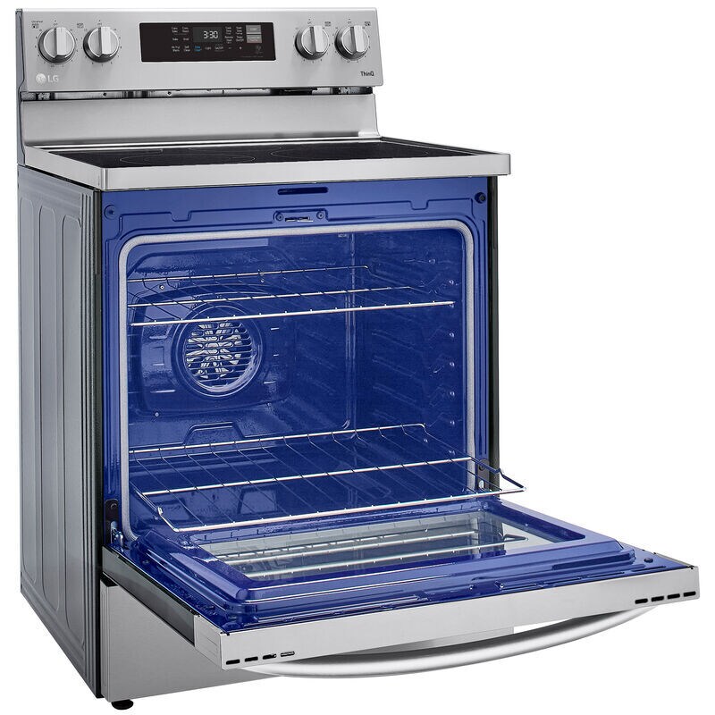 LG 30 in. 6.3 cu. ft. Smart Air Fry Standard Convection Electric Range with Radiant Burners - Stainless Steel, Stainless Steel, hires