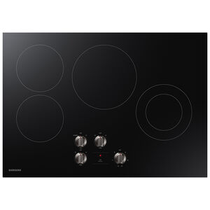 Samsung 30 in. 4-Burner Electric Cooktop with Simmer Burner & Power Burner - Black, , hires