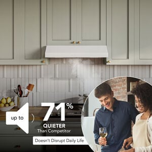 Broan Glacier GLA3 Series 30 in. Convertible Standard Style Range Hood with 490 CFM, 3 Fan Speeds & 2 LED Lights - White, , hires