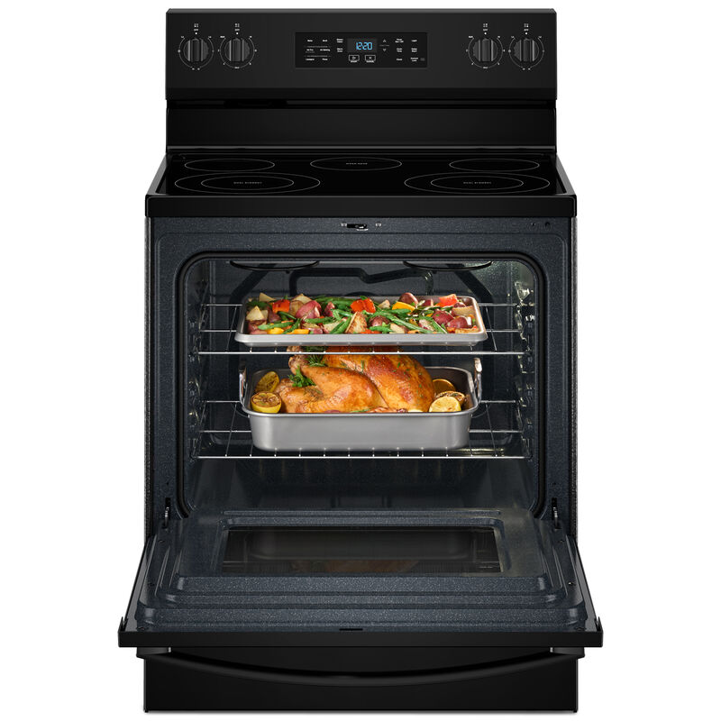 Whirlpool 30 in. 5.3 cu. ft. Air-Fry Standard Convection Electric Range with Radiant Burners - Black, , hires