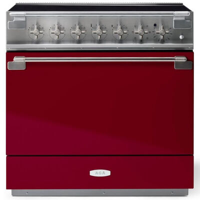 AGA Elise 36 in. 4.5 cu. ft. True European Convection Electric Range with 5 Induction Burners - Cranberry | AEL361INCNB