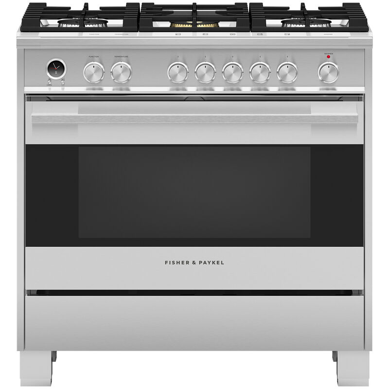 Fisher & Paykel Series 7 36 in. 4.9 cu. ft. Standard Convection Gas Range with 5 Sealed Burners - Stainless Steel, , hires