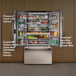 KitchenAid 36 in. 24.8 cu. ft. Smart Counter Depth French Door Refrigerator with Internal Water Dispenser - Stainless Steel with PrintShield Finish, Stainless Steel with PrintShield Finish, hires