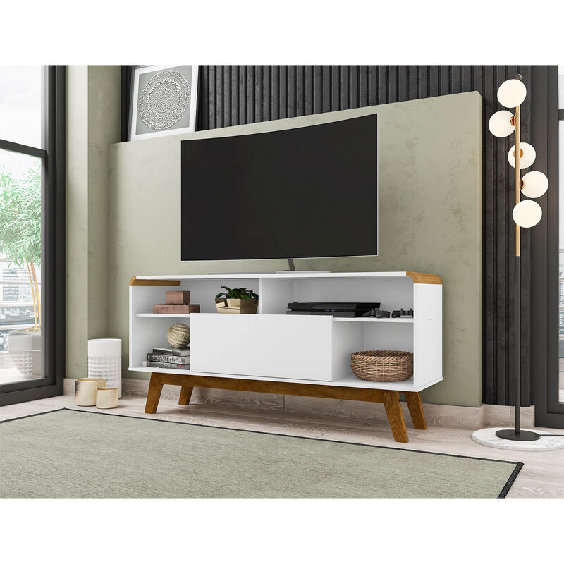 Manhattan Comfort Camberly 54" TV Stand - White & Cinnamon, , hires
