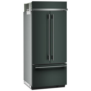 KitchenAid 36 in. 20.8 cu. ft. Built-In Counter Depth French Door Refrigerator with Ice Maker - Juniper, Juniper, hires