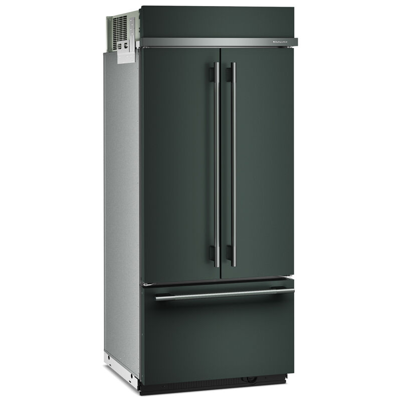 KitchenAid 36 in. 20.8 cu. ft. Built-In Counter Depth French Door Refrigerator with Ice Maker - Juniper, Juniper, hires