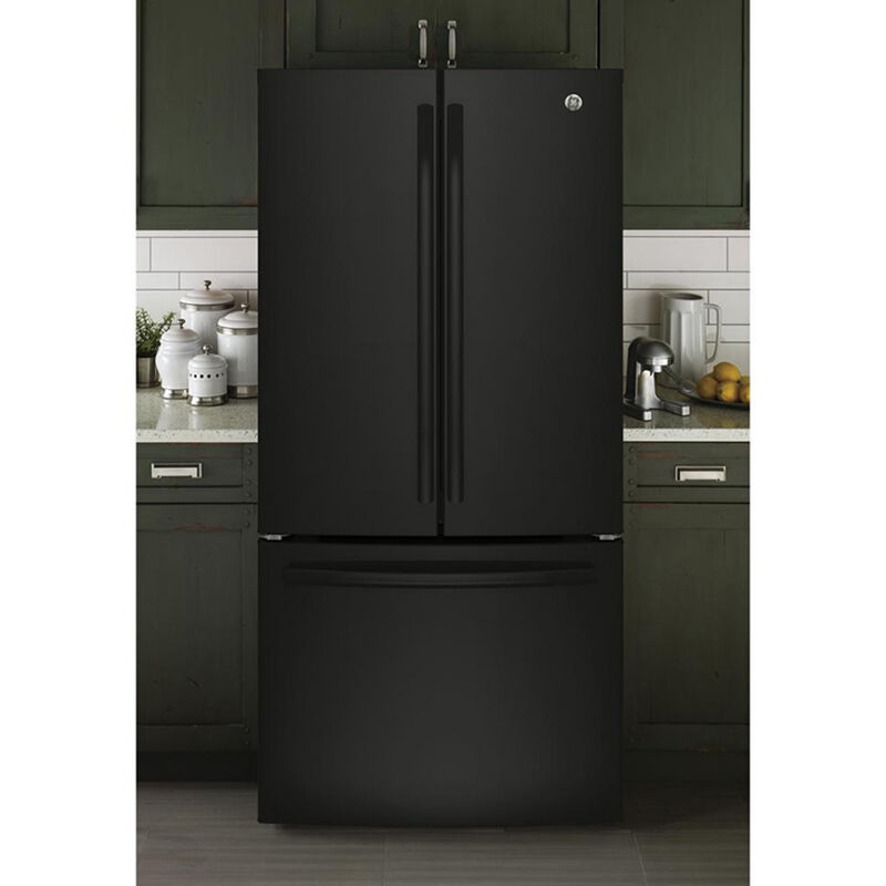 GE 33 in. 18.6 cu. ft. Counter Depth French Door Refrigerator with Internal Water Dispenser - Black, Black, hires