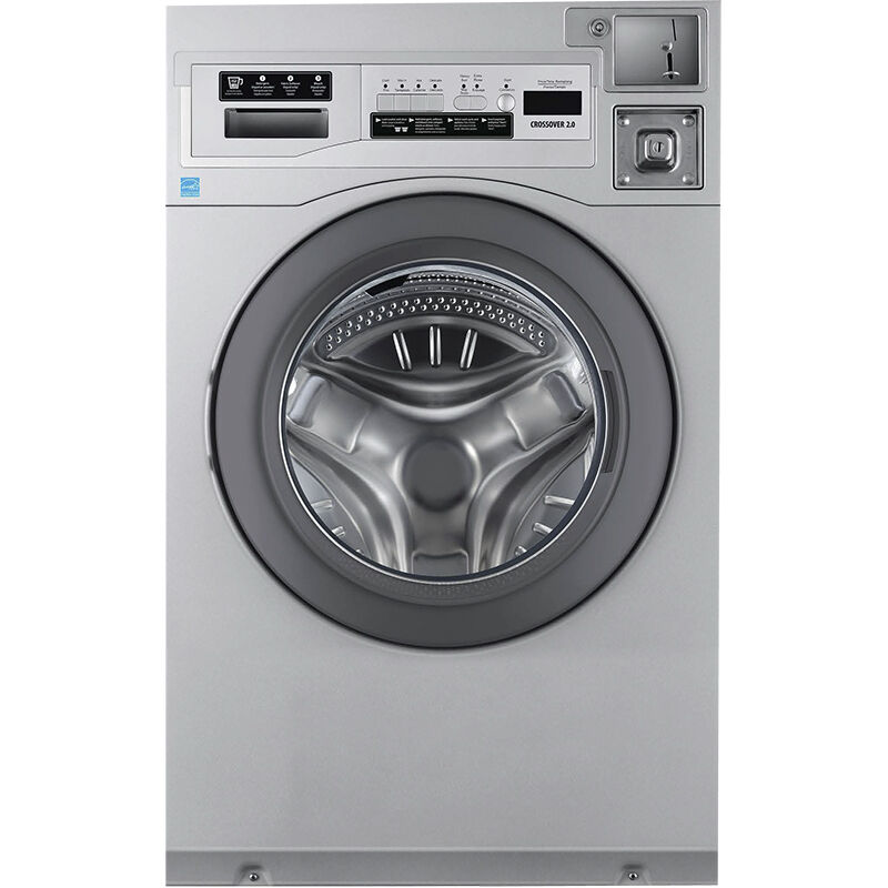 Crossover Encore Commercial Laundry 27 in. 3.5 cu. ft. Front Load Washer with Coin Operation & OPL/Card Ready - Stainless Steel, , hires