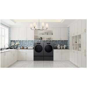 LG 29 in. 5.8 cu. ft. Smart Stackable Front Load Washer with Built-In Intelligence, TurboWash 360, EZ Dispense, Sanitize & Steam Cycle - Brushed Black Steel, , hires