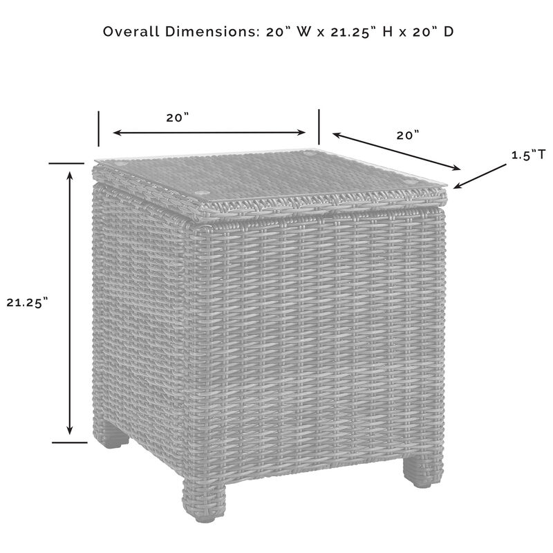 Crosley Bradenton 3-Piece Outdoor Chair and Side Table Set - Gray, , hires