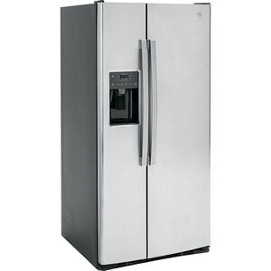 GE 33 in. 23 cu. ft. Side by Side Refrigerator with Ice & Water Dispenser - Fingerprint Resistant Stainless, Fingerprint Resistant Stainless, hires