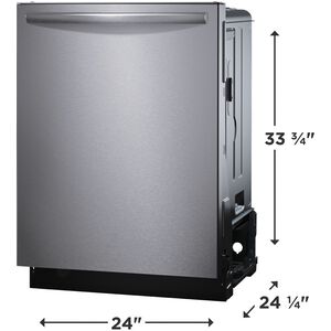 Frigidaire Gallery 24 in. Top Control Dishwasher with 45 dBA Sound Level & 3rd Rack - Stainless Steel, , hires