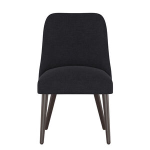 Skyline Furniture Modern Mid Century Dining Chair in Linen Fabric - Black, , hires