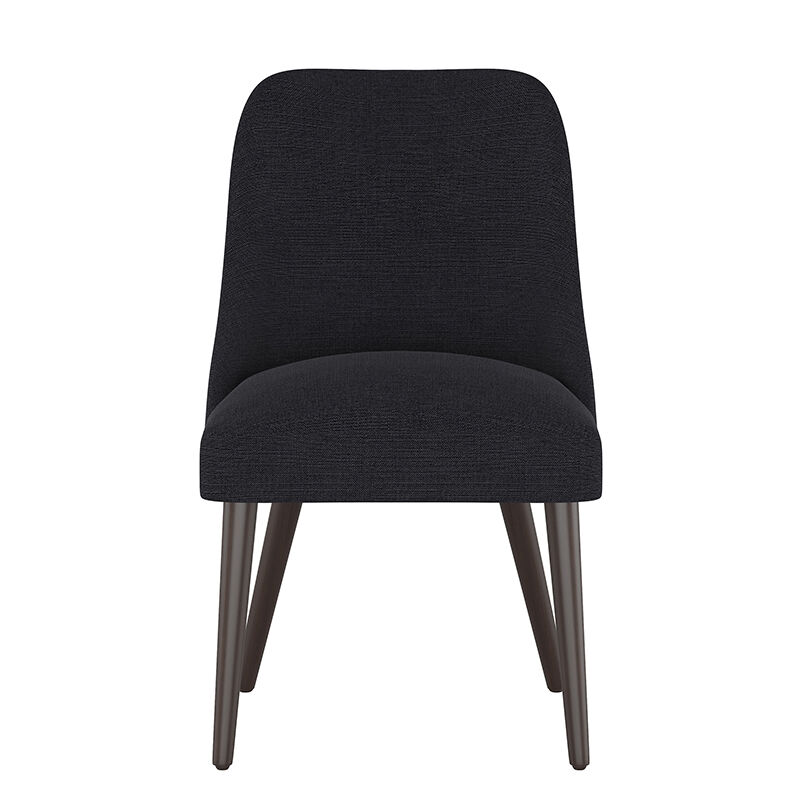 Skyline Furniture Modern Mid Century Dining Chair in Linen Fabric - Black, , hires