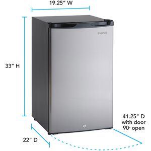 Avanti 20 in. 4.4 cu. ft. Mini Fridge - Stainless Steel, Stainless Steel, hires