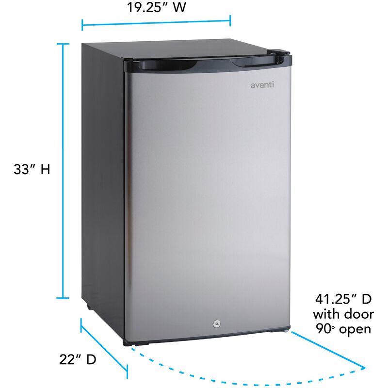 Avanti 20 in. 4.4 cu. ft. Mini Fridge - Stainless Steel, Stainless Steel, hires