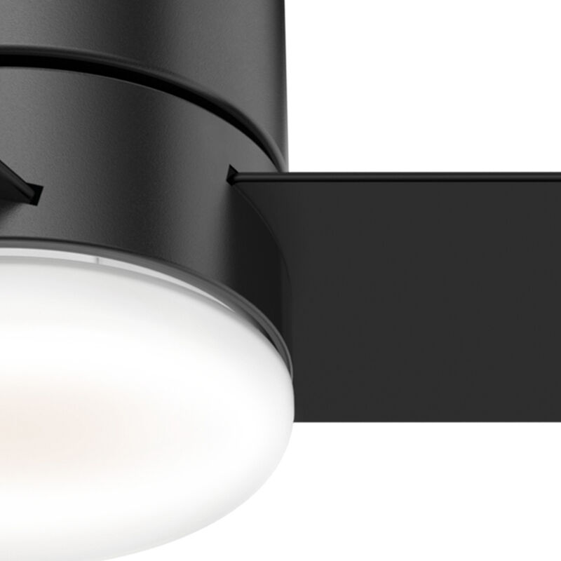 Hunter Minimus 44 in. Low Profile Ceiling Fan with LED Light Kit and Handheld Remote - Matte Black, Matte Black, hires