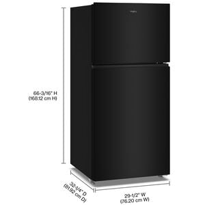 Whirlpool 30 in. 19.3 cu. ft. Garage-Ready Top Freezer Refrigerator - Black, , hires