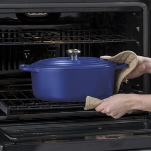 GE Profile 30 in. 10 cu. ft. Smart Top Control Electric Double Wall Oven with True European Convection - Stainless Steel, Stainless Steel, hires