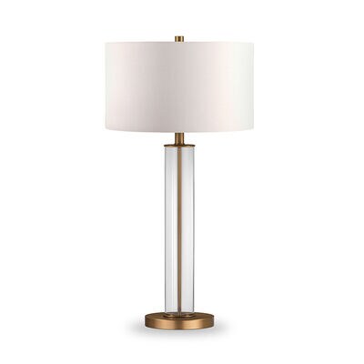 Hudson & Canal Harlow Brass and Clear Glass Table Lamp | TL0184