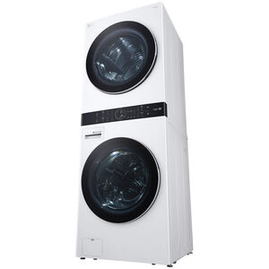 LG 27 in. WashTower with 4.5 cu. ft. Washer with 10 Wash Programs and TurboWash 360 & 7.4 cu. ft. Electric Dryer with 9 Dryer Programs, Sensor Dry & Wrinkle Care - White, White, hires