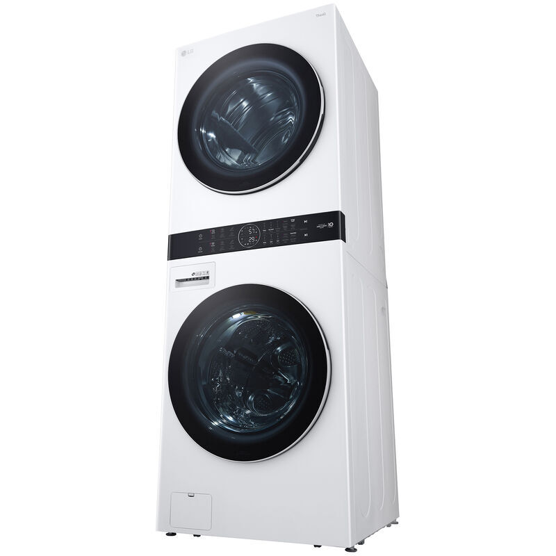 LG 27 in. WashTower with 4.5 cu. ft. Washer with 10 Wash Programs and TurboWash 360 & 7.4 cu. ft. Electric Dryer with 9 Dryer Programs, Sensor Dry & Wrinkle Care - White, White, hires