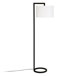 Hudson & Canal Grayson Blackened Bronze Floor Lamp with Round Shade, , hires