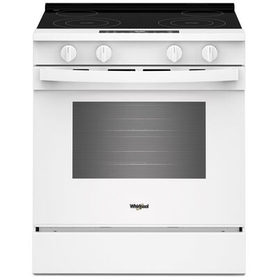 Whirlpool 30 in. 5.3 cu. ft. Smart Air-Fry Electric Range with Radiant Burners - White | WSES3130SW