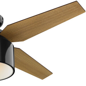Hunter Cranbrook 52 in. Low Profile Ceiling Fan with LED Light Kit and Handheld Remote - Gloss Black, , hires