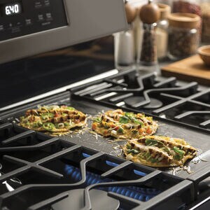 GE 30 in. 5 cu. ft. Gas Range with 5 Sealed Burners & Griddle - Slate, Slate, hires