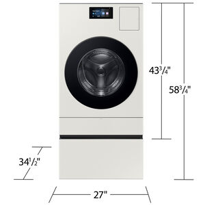 Samsung Bespoke AI Laundry Combo Pedestal with Storage Drawer - Ivory, Ivory, hires
