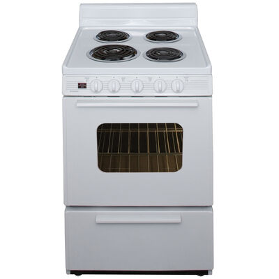 Premier 24 in. 2.9 cu. ft. Electric Range with Coil Burners - White | ECK200OP