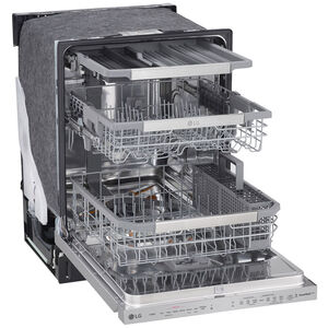 LG 24 in. Top Control Smart Dishwasher with 44 dBa Sound Level, 3rd-Rack, Dynamic Dry & Pocket - PrintProof Stainless Steel, PrintProof Stainless Steel, hires