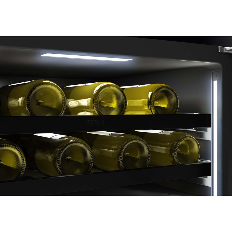 Zephyr Presrv Series 24 in. Undercounter Wine Cooler with Wood Racks, Dual Temperature Zones & 45 Bottle Capacity - Custom Panel Ready, , hires