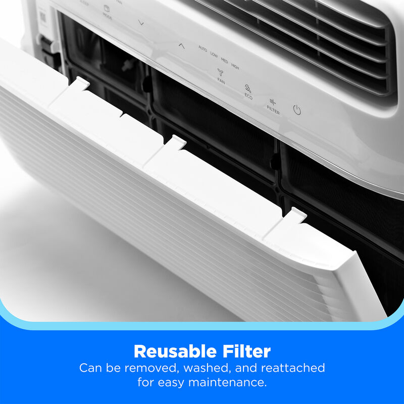 Midea 8,000 BTU 115V Smart Window Air Conditioner with 3 Fan Speeds, Sleep Mode & Remote Control - White, , hires