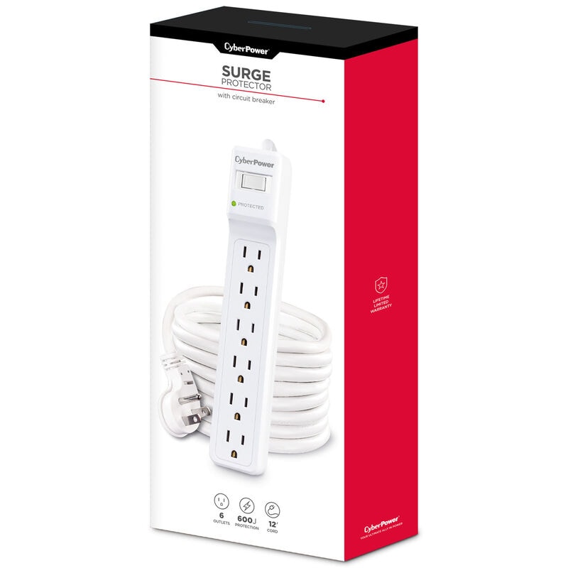 CyberPower B6012 Surge Protector - White, , hires