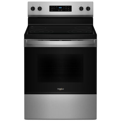 Whirlpool 30 in. 5.3 cu. ft. Oven Freestanding Electric Range with 4 Radiant Burners - Stainless Steel | WFES3530RS