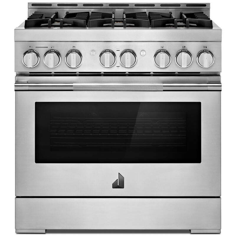JennAir Rise Series 36 in. 5.1 cu. ft. Smart True European Convection Gas Range with 6 Sealed Burners - Stainless Steel, , hires