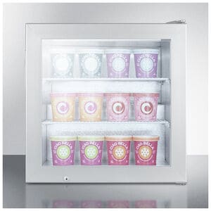 Summit 24 in. 2.0 cu. ft. Compact Upright Freezer with Adjustable Shelves - Stainless Steel, , hires