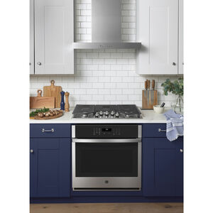GE 30 in. Chimney Style Range Hood with 4 Speed Settings & 2 LED Light - Stainless Steel, , hires