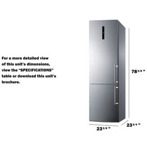 Summit 24 in. 11.7 cu. ft. Counter Depth Left-Hinged Bottom Freezer Refrigerator with Ice Maker - Stainless Steel, , hires