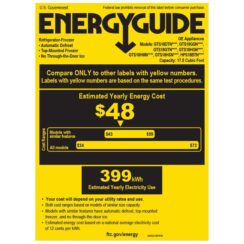 GE 28 in. 17.5 cu. ft. Top Freezer Refrigerator - Stainless Steel, Stainless Steel, hires