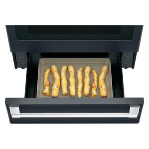 Cafe 30 in. 5.7 cu. ft. Smart Air Fry True European Convection Slide-In Electric Range with Smoothtop Burners - Matte Black, Matte Black, hires