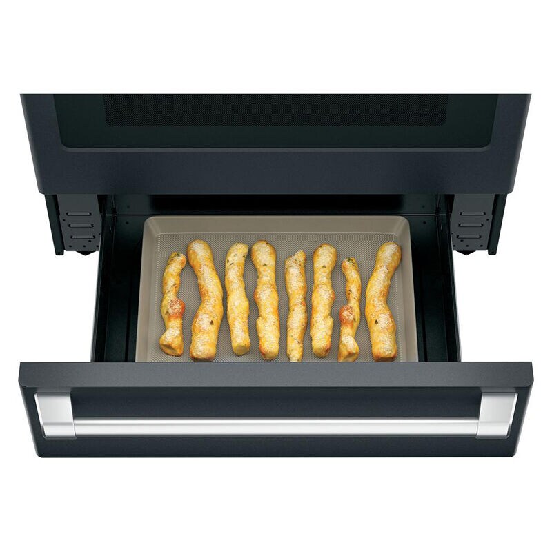 Cafe 30 in. 5.7 cu. ft. Smart Air Fry True European Convection Slide-In Electric Range with Smoothtop Burners - Matte Black, Matte Black, hires